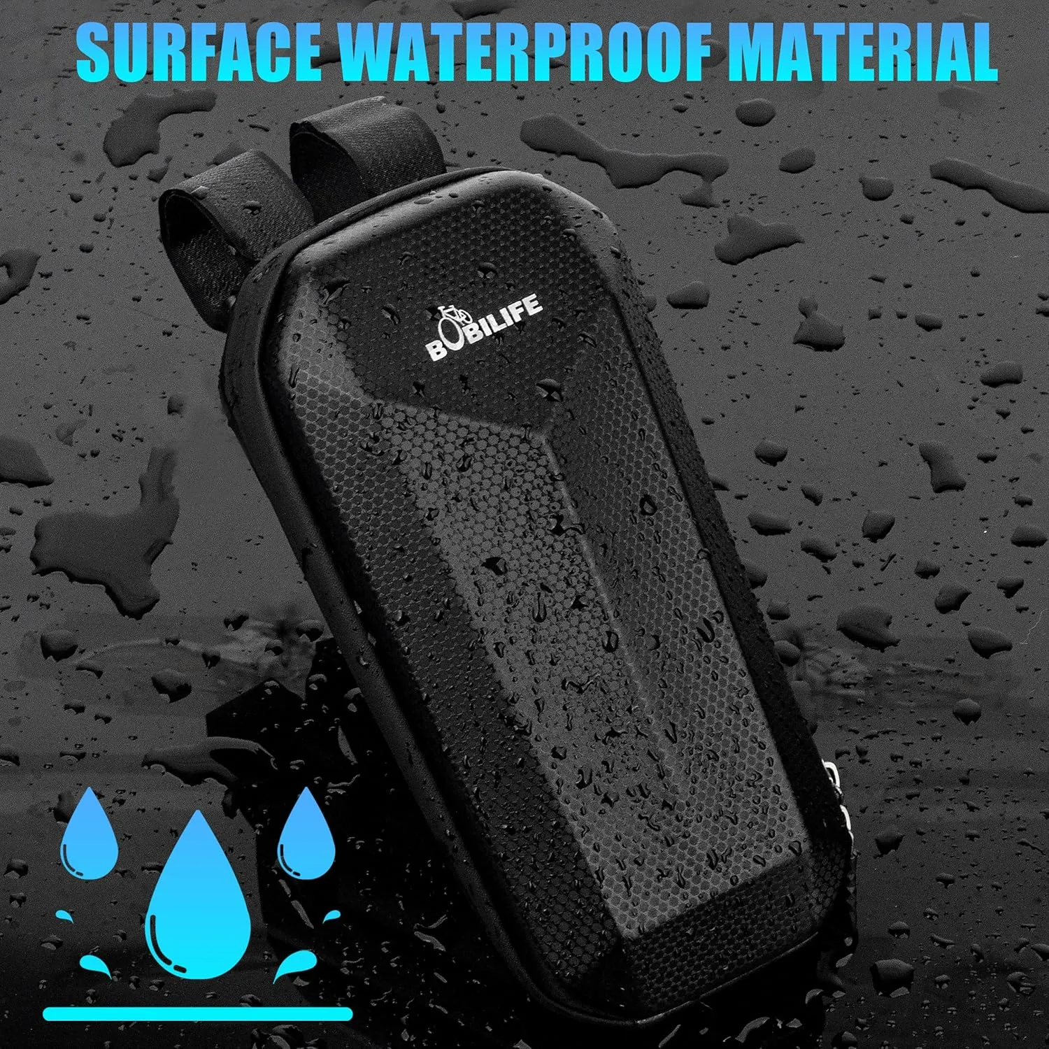 Bike and Scooter Handlebar Bag - Front Bar Hanging Bag Waterproof EVA Hard Shell Storage Bag Compatible with All Kinds of Scooters, Mountain Bikes, Road Bikes, E-Bikes, Motorcycles