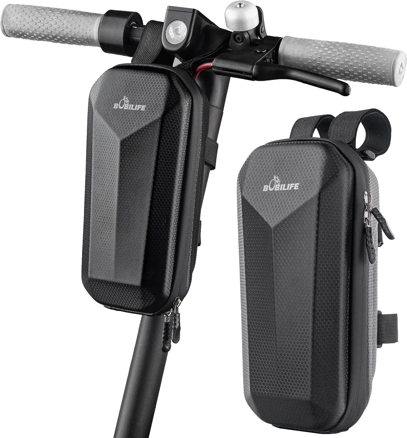 Bike and Scooter Handlebar Bag - Front Bar Hanging Bag Waterproof EVA Hard Shell Storage Bag Compatible with All Kinds of Scooters, Mountain Bikes, Road Bikes, E-Bikes, Motorcycles