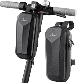 Bike and Scooter Handlebar Bag - Front Bar Hanging Bag Waterproof EVA Hard Shell Storage Bag Compatible with All Kinds of Scooters, Mountain Bikes, Road Bikes, E-Bikes, Motorcycles