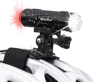 Bike Helmet Light 2 in 1,Cycling Helmet Headlight Taillight Front and Rear Bike Lighting Rechargeable 360° Warning Lights with IP66 Waterproof USB Rotatable for Kids Men Women Night Safe Riding