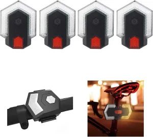 Bike Tail Light with Turn Signals -Front and Rear Lights USB Rechargeable, Remote Control Waterproof LED Safety Warning Flashing Light for Mountain Bike, Road Bicycle