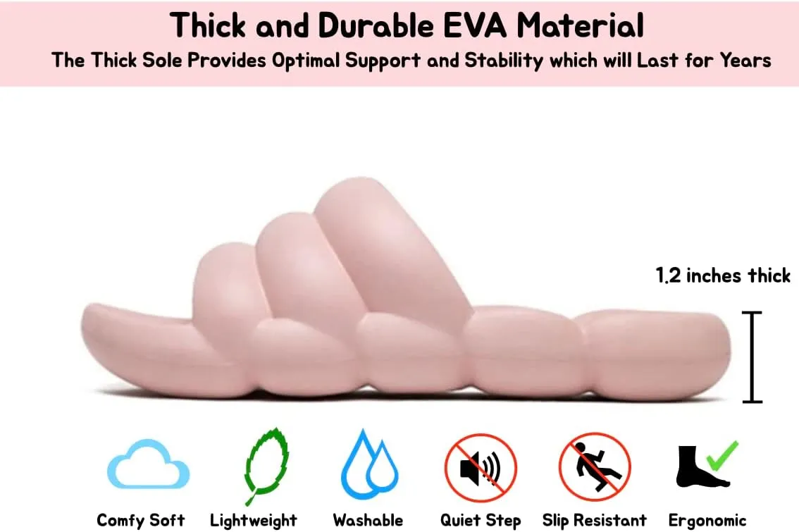 Billows Cloud Slippers for Women | Cloud Maternity Slippers | Indoor Outdoor Bubble Slides | Cloud Slides Women | Comfortable Light Non-Slip Womens Cloud Slippers | Multi-purpose Pillow Slides | Waterproof Cloud Slippers | Women Cloud Slides