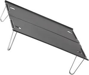 Black Folding Aluminum Table Small Portable Detachable for Outdoor Multi-Purpose Tea Desk Ideal for Hiking