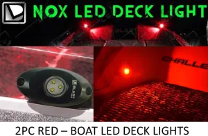 BLAST LED - RED Boat LED Deck Light Kit - 2pc RED Boat LED Deck Lights