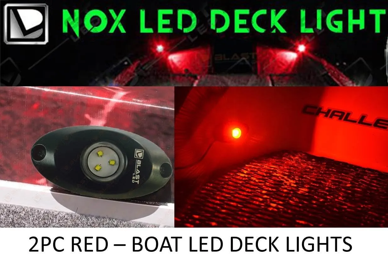 BLAST LED - RED Boat LED Deck Light Kit - 2pc RED Boat LED Deck Lights