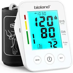 Blood Pressure Monitor Upper Arm Large Cuff, Backlit Large LCD Screen, Automatic Digital Blood Pressure Machine, Adjustable BP Cuff, BPM Model - 2008