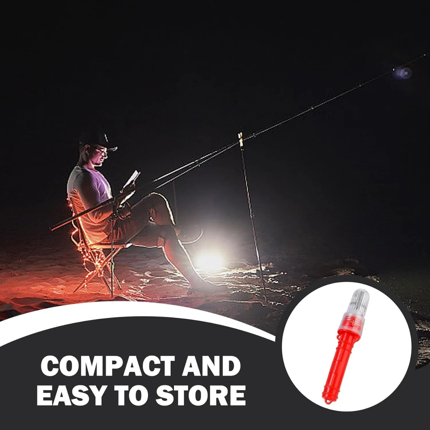 Boat Flares Coast Guard Approved Marine, Boat Flares, Visual Distress Signals at Sea, Intelligent Light Waterproof Emergency Flares for Fishing Nets, Buoys & Boats (2*Red)