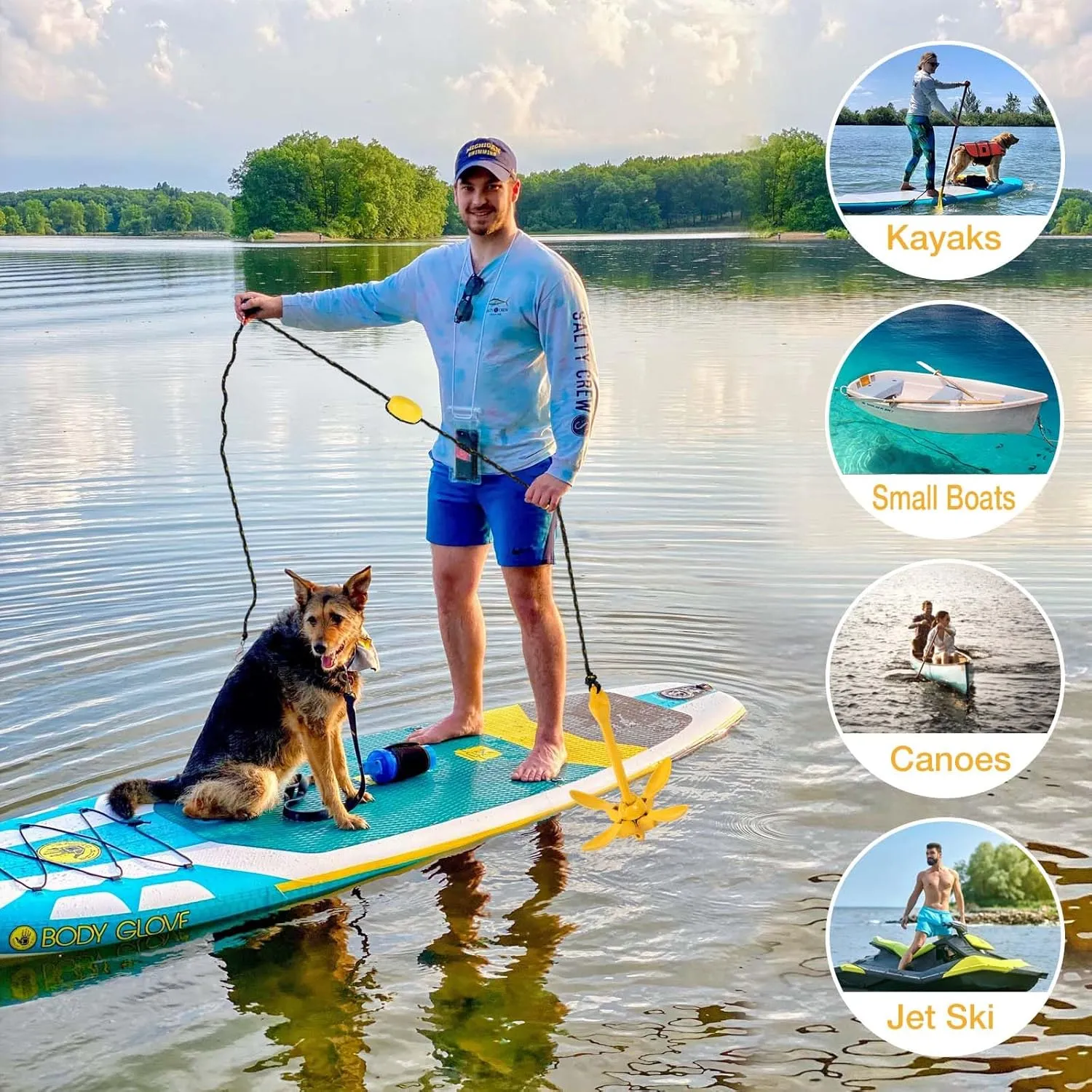 Boat Kayak Anchor Kit 40ft Rope & Storage Bag - Accessories for Kayaks, Canoes, SUP Boards, Small Boats, Jet Skis & PWCs