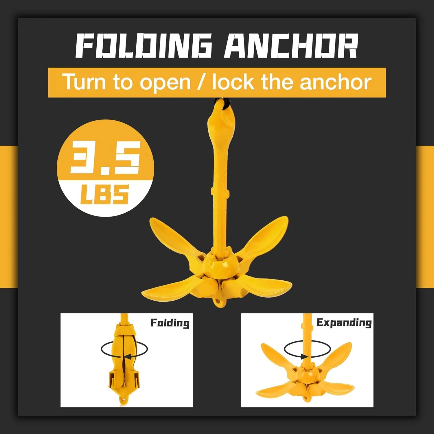 Boat Kayak Anchor Kit 40ft Rope & Storage Bag - Accessories for Kayaks, Canoes, SUP Boards, Small Boats, Jet Skis & PWCs