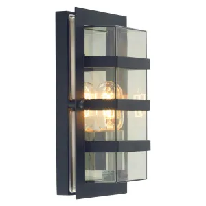 Boden 1 Light Wall Light - Black With Clear Polycarbonate | Black