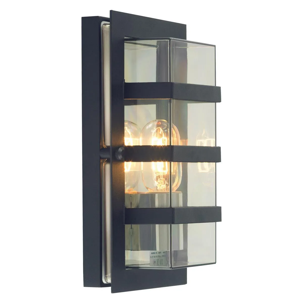 Boden 1 Light Wall Light - Black With Clear Polycarbonate | Black