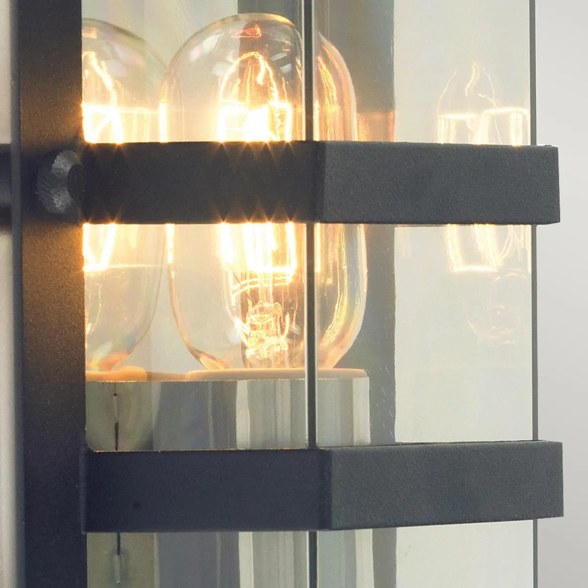 Boden 1 Light Wall Light - Black With Clear Polycarbonate | Black