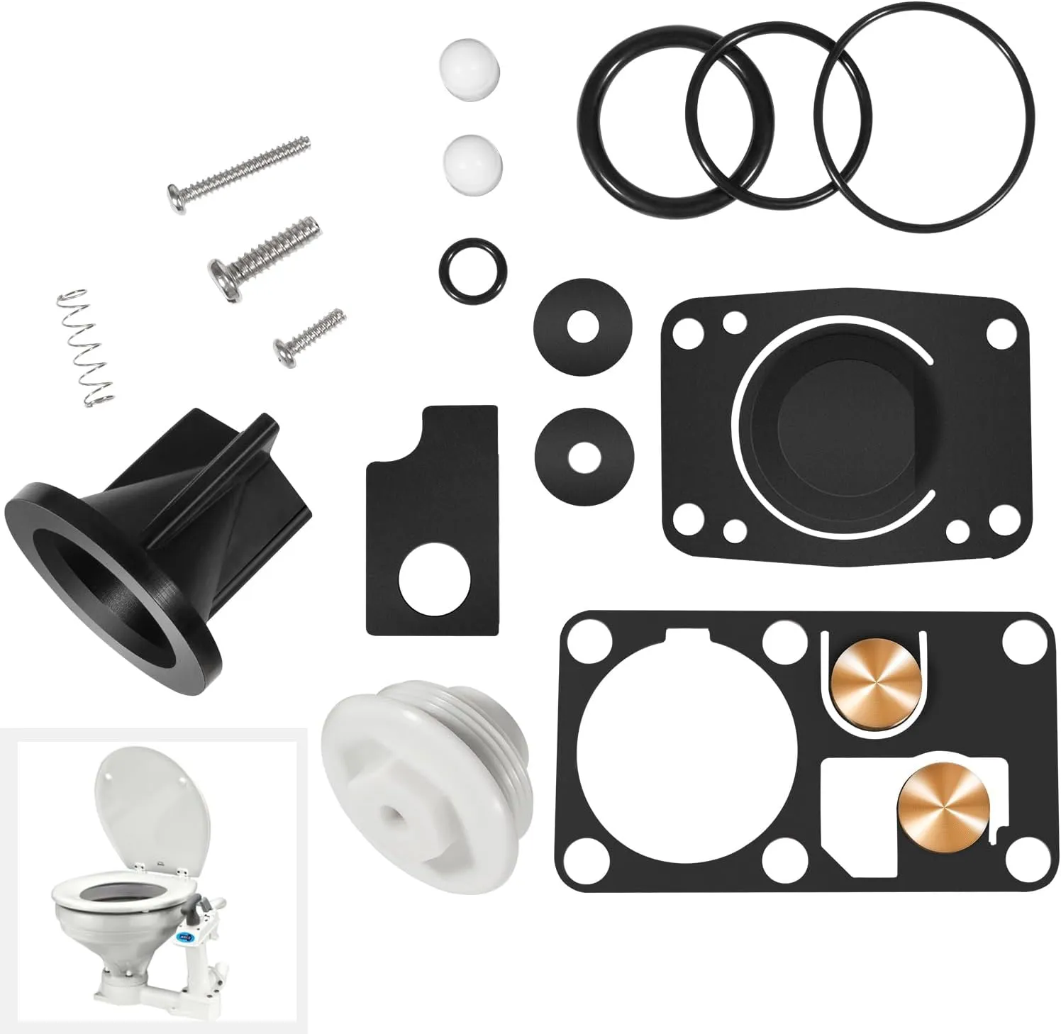 Bonbo 29045 Replacement for Jabsco Twist N Lock Marine Manual Toilet Service Kits for 29090-2000 Compact & 29120-2000 Household Toilet Pump Assemblies 1998 1999 2000 2001 2002 2003 2004 2005 2006 2007