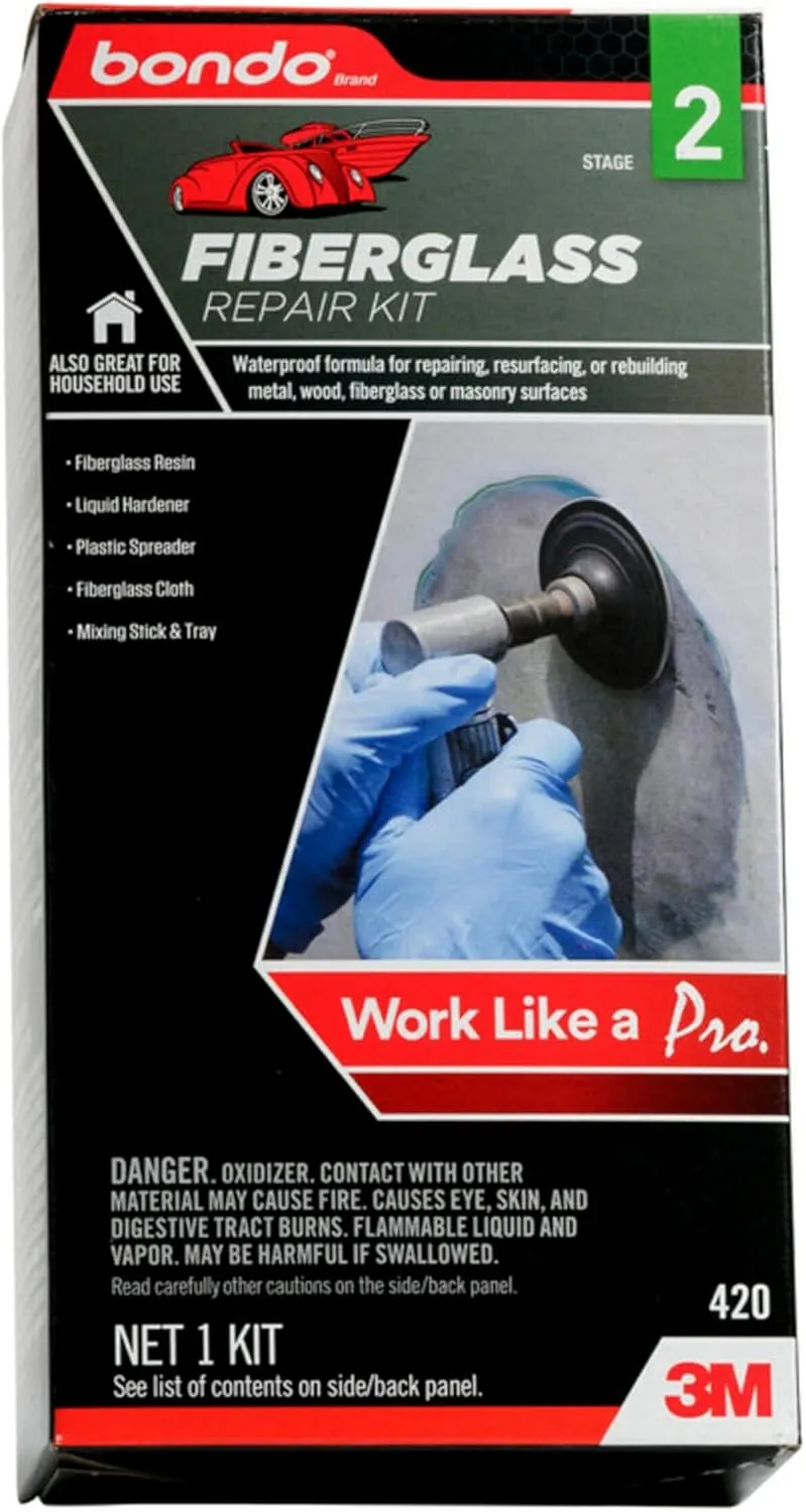 Bondo Fiberglass Resin Repair Kit, 00420, 0.45 Pint