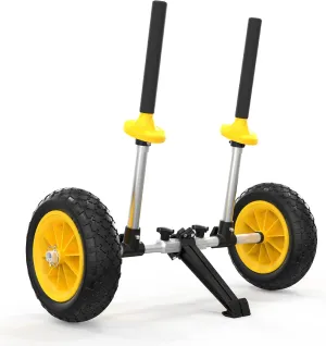 Bonnlo Kayak Cart with 10in Kayak Wheels, 7.1"-17.1" Adjustable Width, Detachable Kayak Dolly with Adjustable Angle Kickstand, Strap Free Kayak Trolley for Sit on Top Kayaks