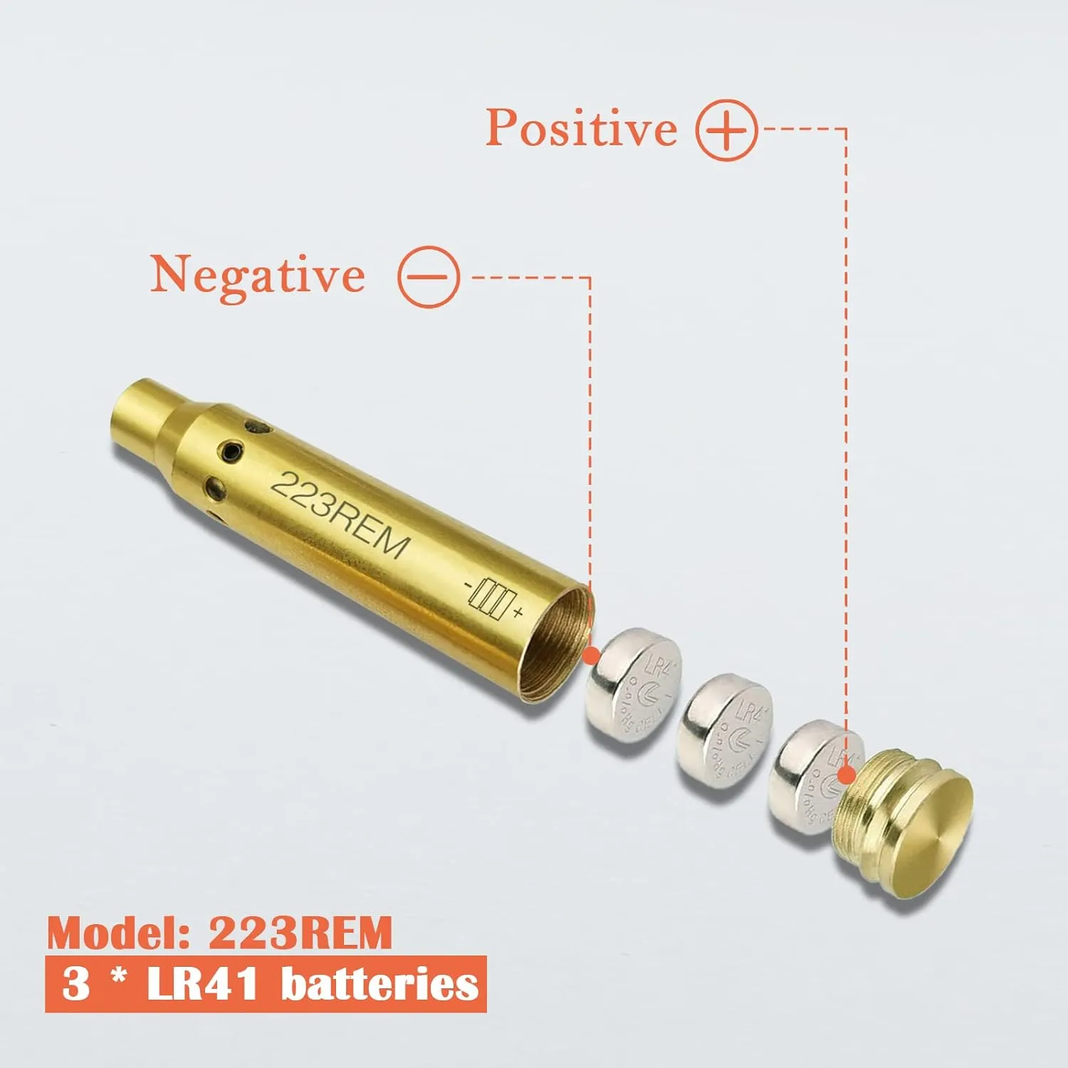 Bore Sight 9mm/.40 S&W/45ACP/223REM Laser Sight Red Dot Boresighter with 9pcs Batteries