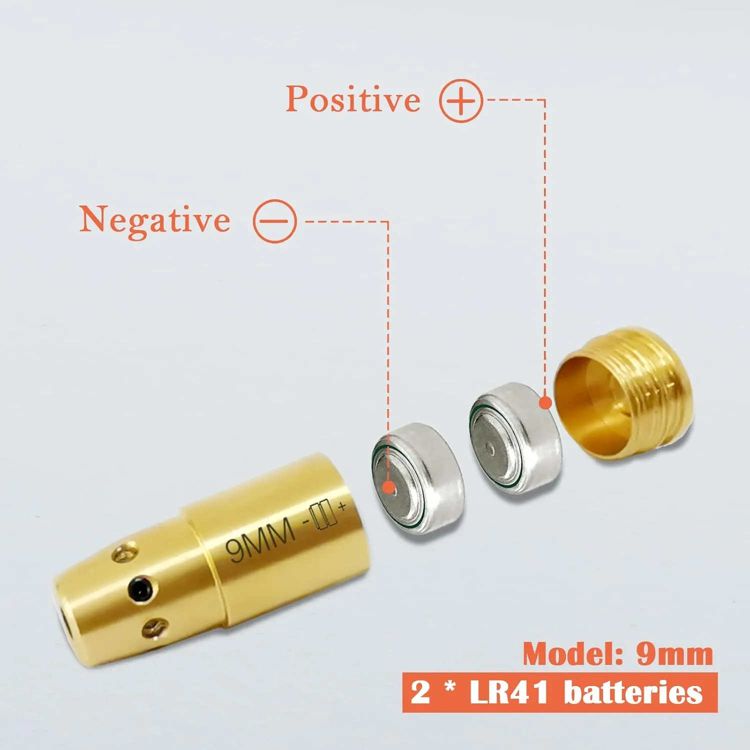 Bore Sight 9mm/.40 S&W/45ACP/223REM Laser Sight Red Dot Boresighter with 9pcs Batteries