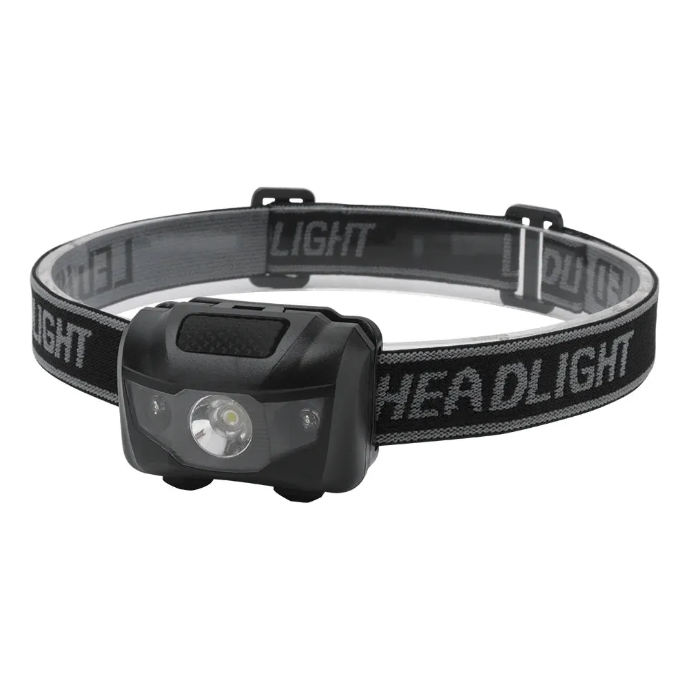 BORUIT 3W Mini Headlamp 400lm AAA Battery Red Light Waterproof Torch for Outdoors