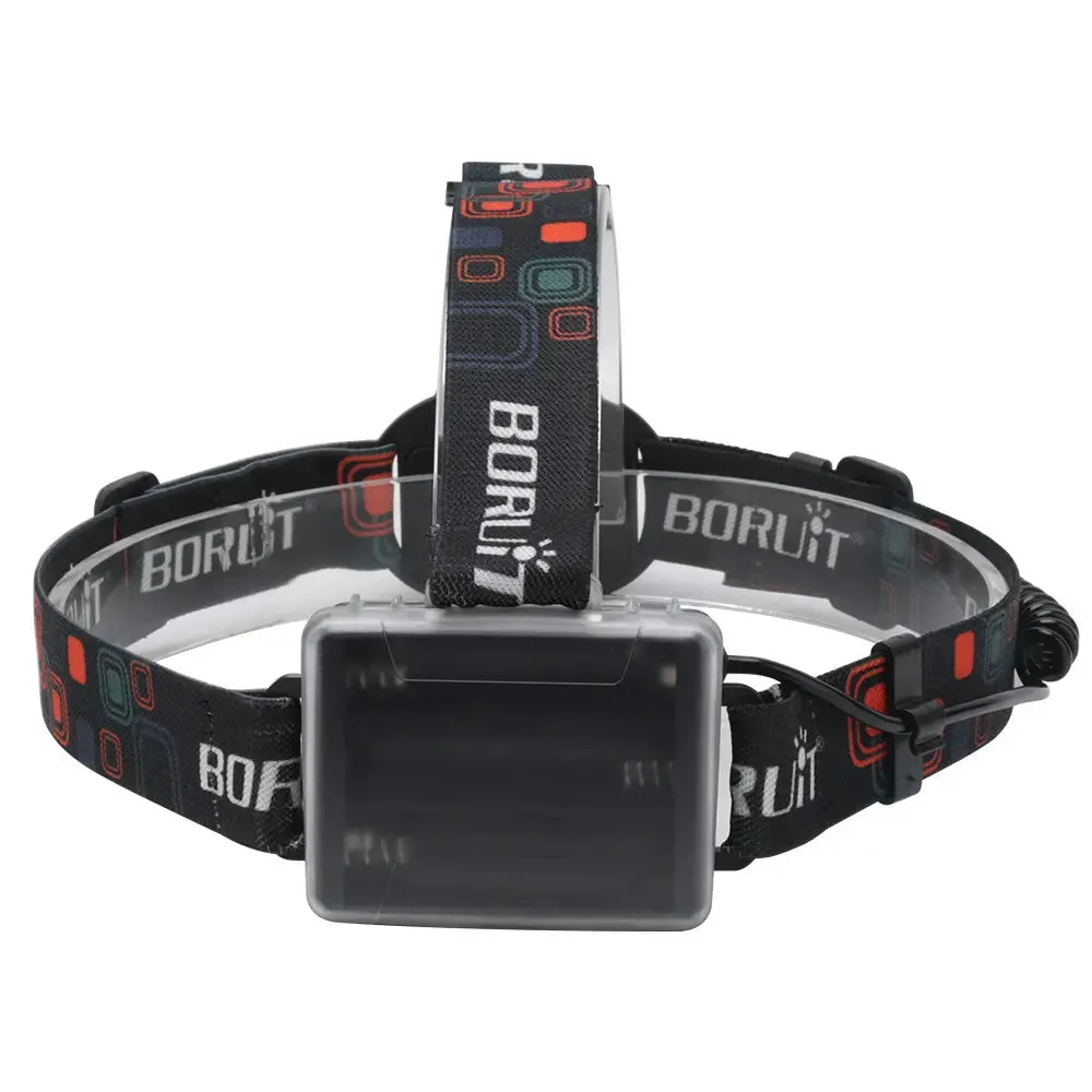 BORUIT RJ-2166 Zoom Headlamp 1000lm AA Battery Waterproof LED Torch for Camping
