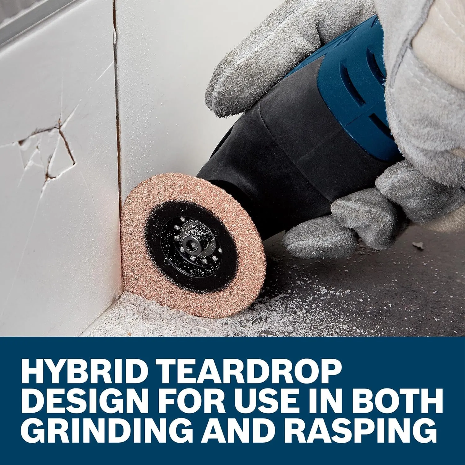 BOSCH OSL234HG 1-Piece 2-3/4 in. x 1/8 in. Starlock Oscillating Multi Tool Grout & Abrasive Carbide Grit Hybrid Grout Blade for Grinding & Rasping Applications