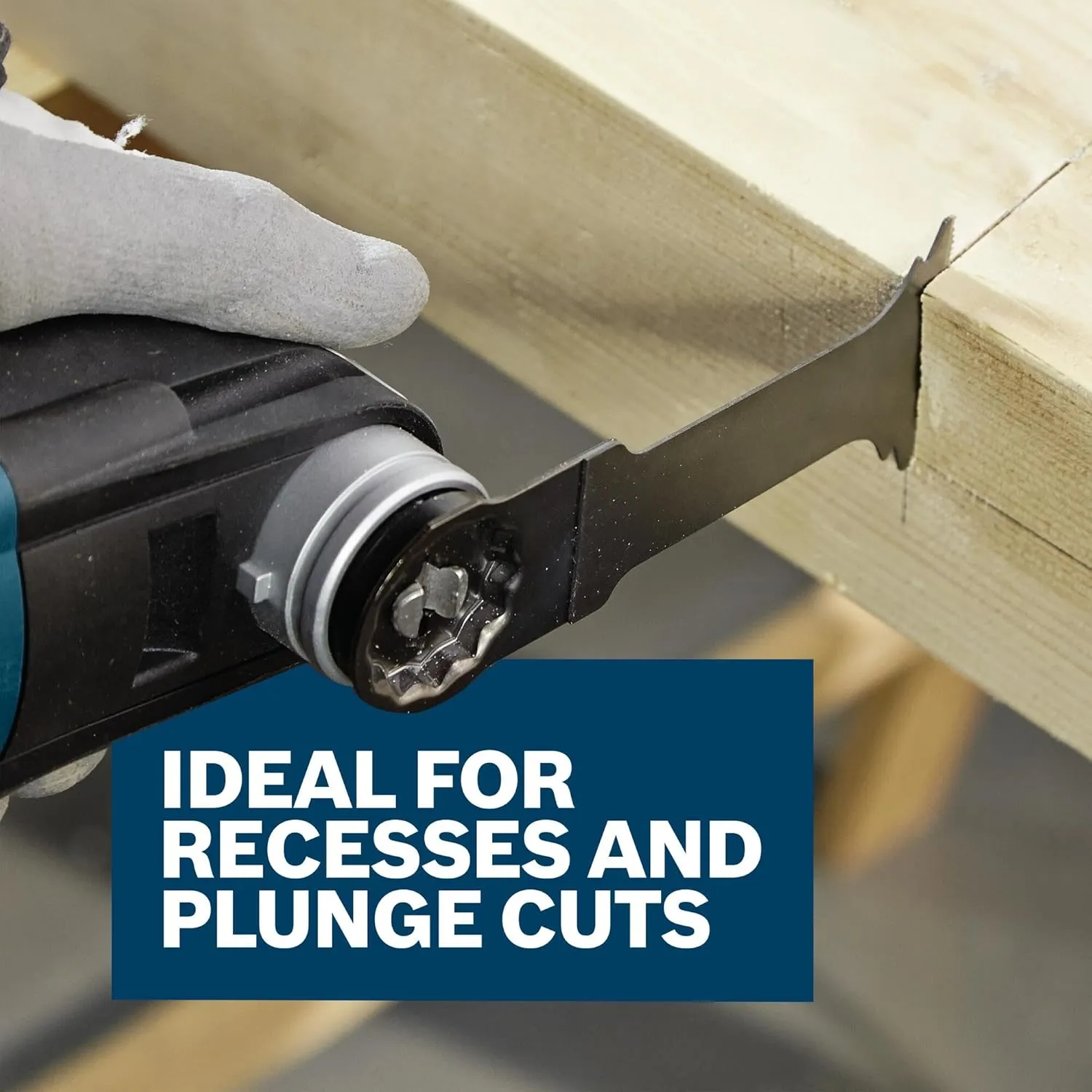 BOSCH OSM114F 1-1/4 In. StarlockMax Oscillating Multi Tool All Purpose Bi-Metal Plunge Cut Blade for Extreme-Duty Applications in Wood, Wood with Nails, Drywall, PVC, Metal (Nails and Staples)