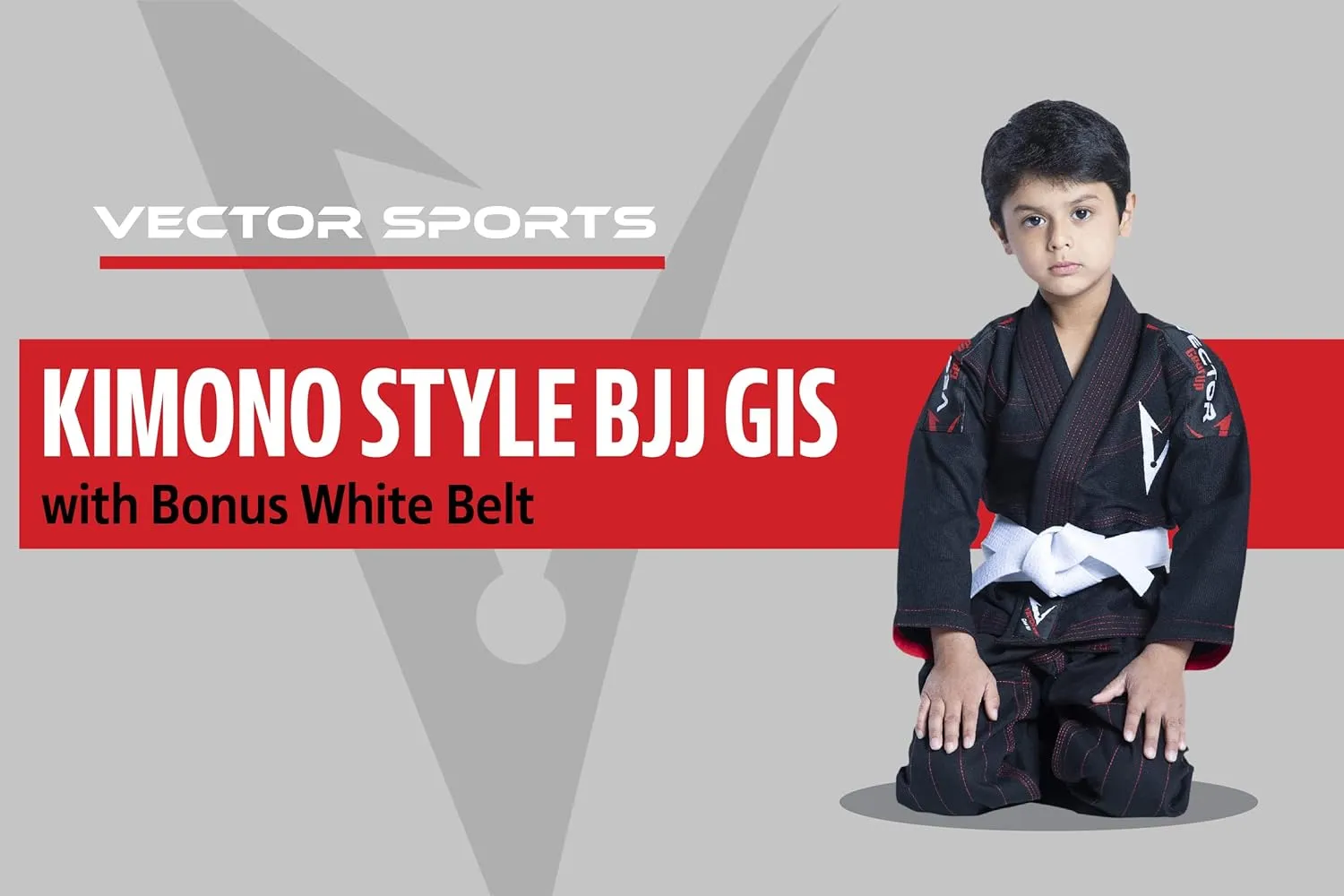 Brazilian BJJ Gi Jiu Jitsu Gi for Child Kids Gi Uniform Durable Pant & Jacket 100% Cotton with Free Belt