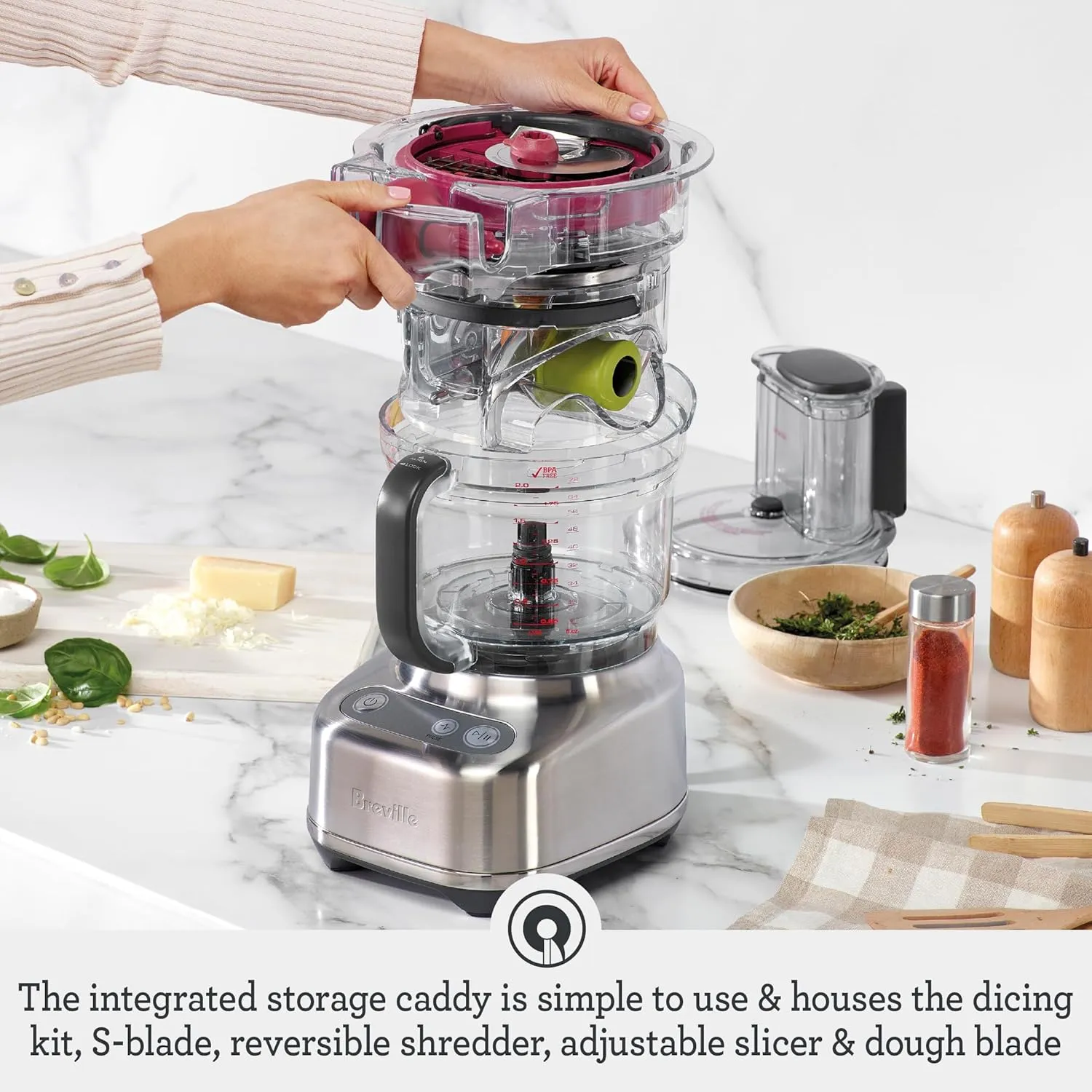 Breville BFP638 Paradice 9 Cup Food Processor and Dicer, Small, Brushed Stainless Steel