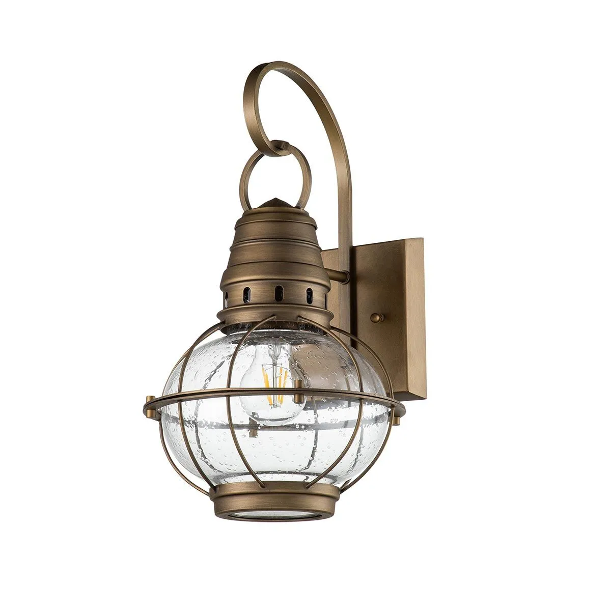 Bridgepoint 1 Light Medium Wall Lantern | Natural Brass