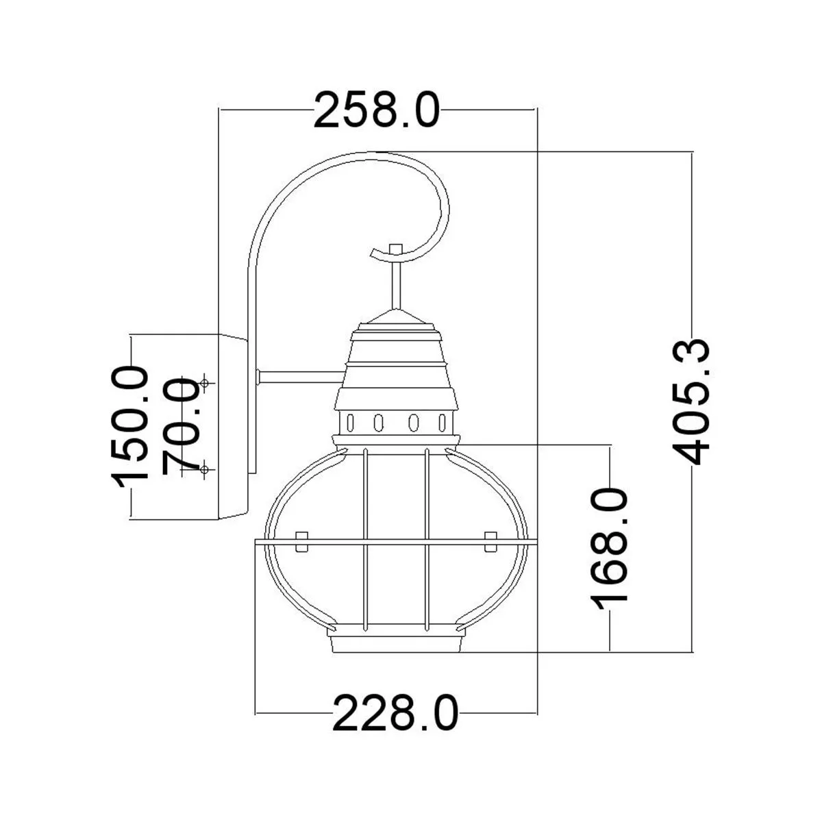 Bridgepoint 1 Light Medium Wall Lantern | Natural Brass