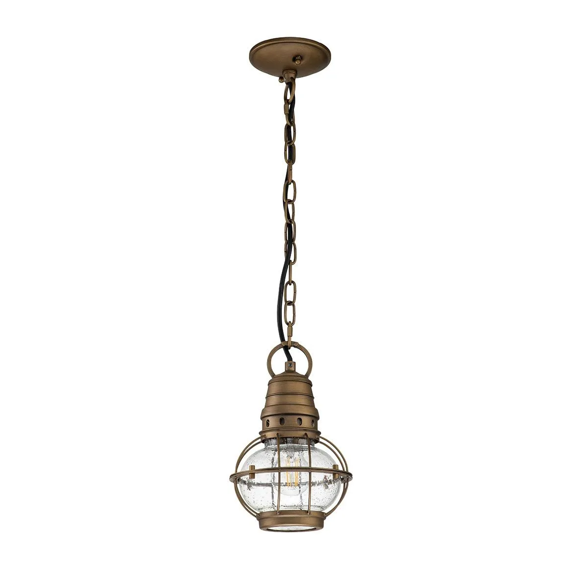 Bridgepoint 1 Light Small Chain Lantern | Natural Brass