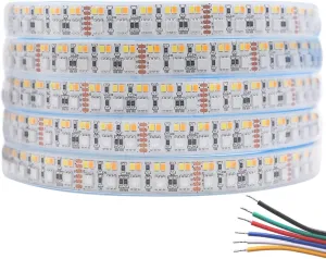 Brightest RGB CCT LED Strip Lights Outdoor Waterproof IP67 Color Changing 24V 270LEDs/m Super Bright RGBWW LED Strip 16.4ft (DC24V Waterproof IP67)
