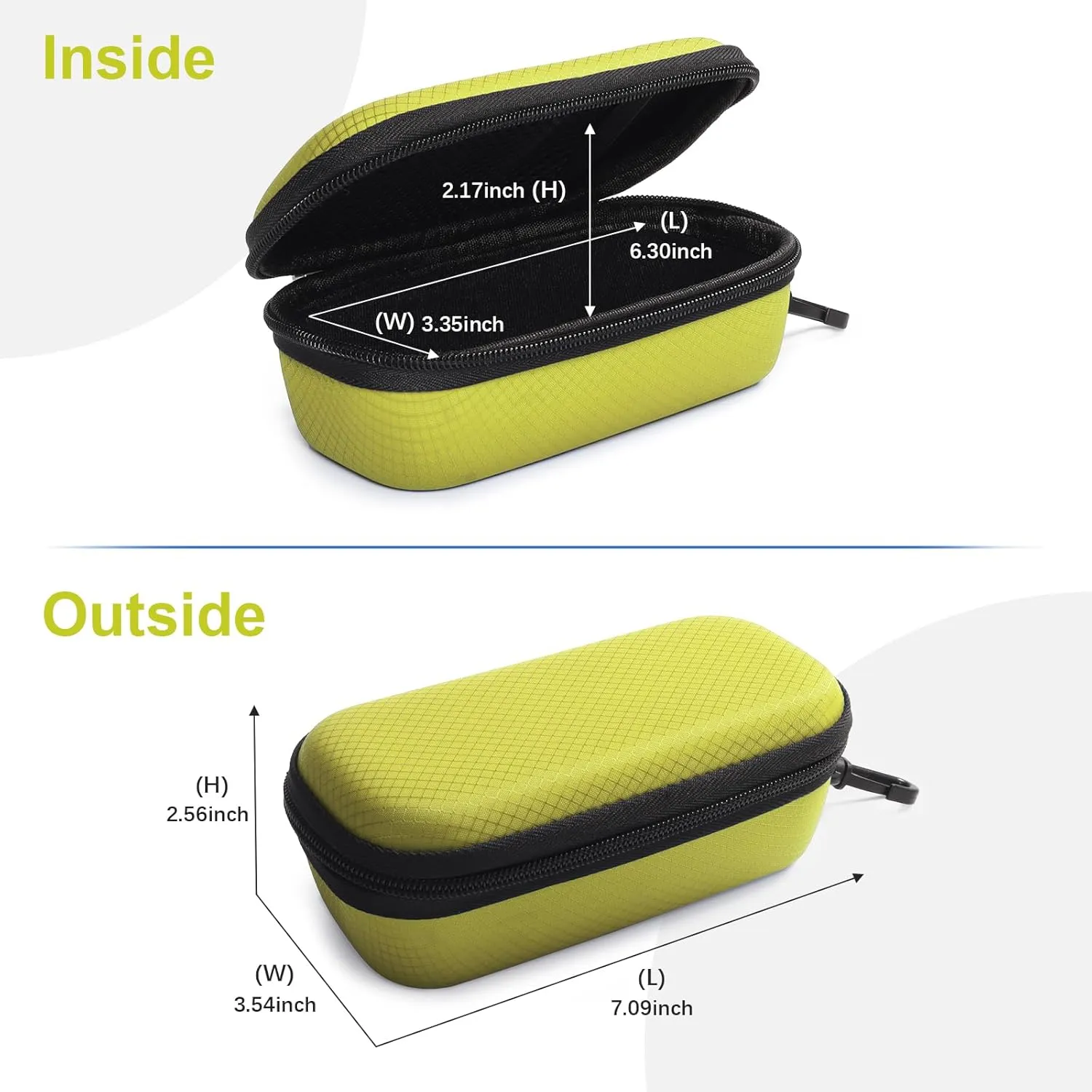 Bukere Double Eyeglasses Case with Adjustable Slots, EVA Hard-shell Travel Dual Glasses Sunglasses Organizer for Men Women