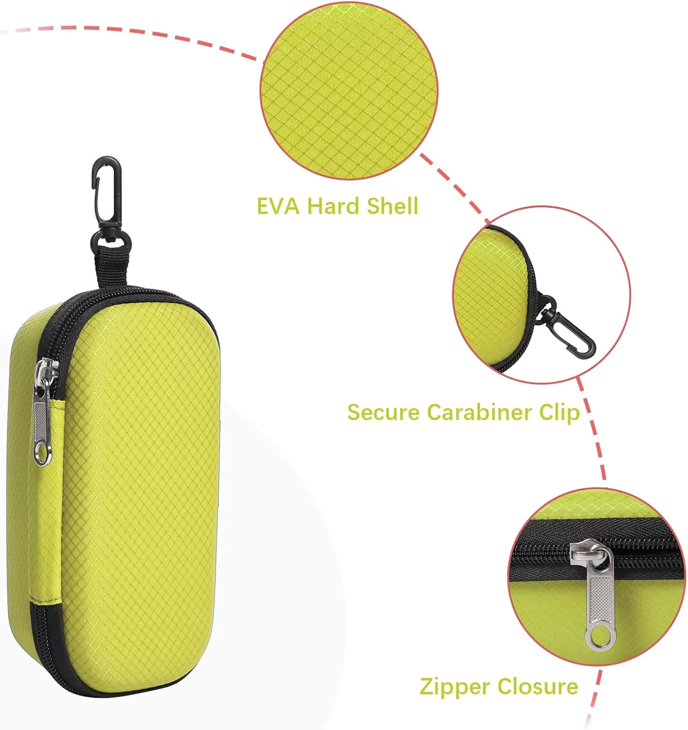 Bukere Double Eyeglasses Case with Adjustable Slots, EVA Hard-shell Travel Dual Glasses Sunglasses Organizer for Men Women