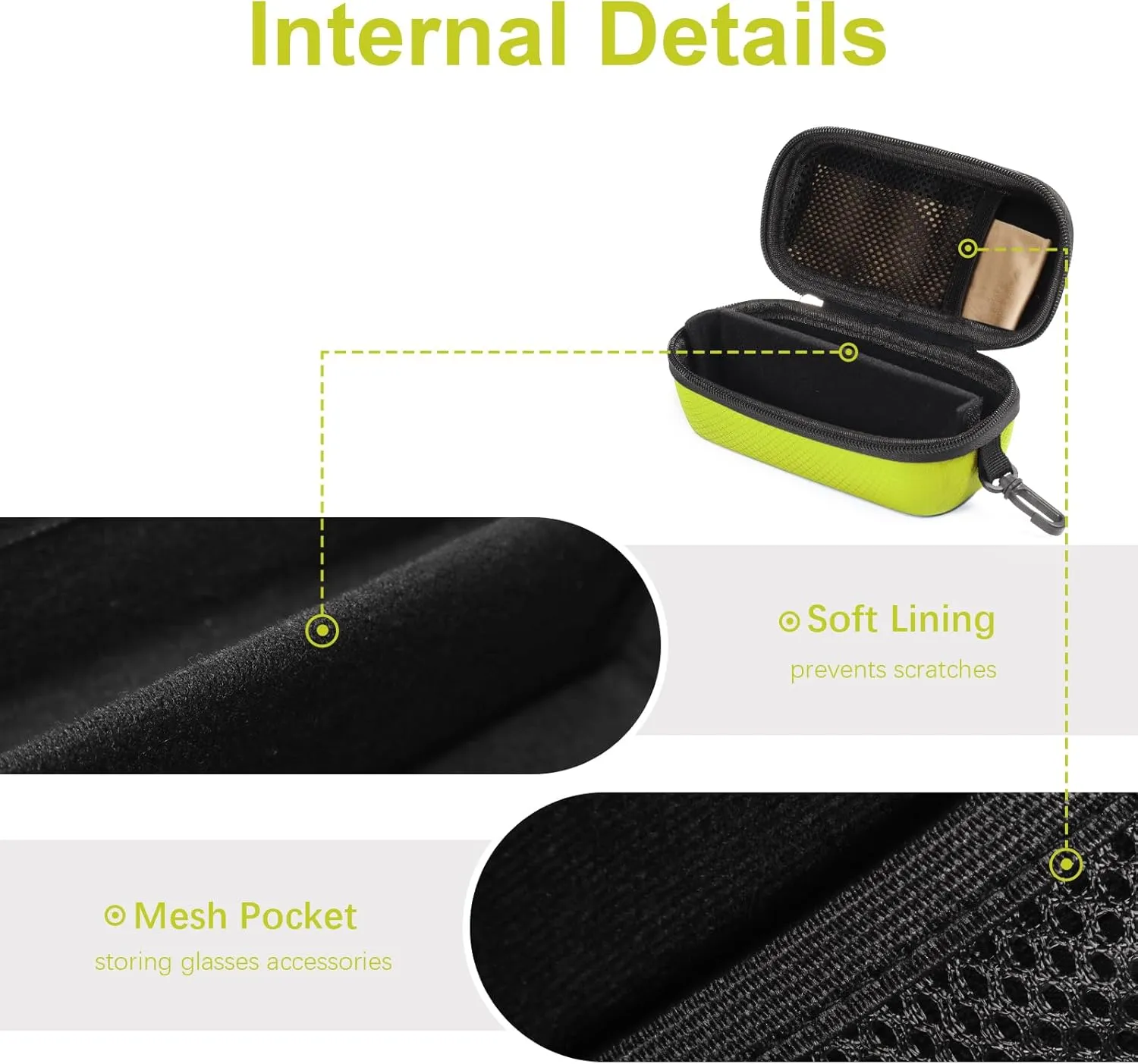 Bukere Double Eyeglasses Case with Adjustable Slots, EVA Hard-shell Travel Dual Glasses Sunglasses Organizer for Men Women