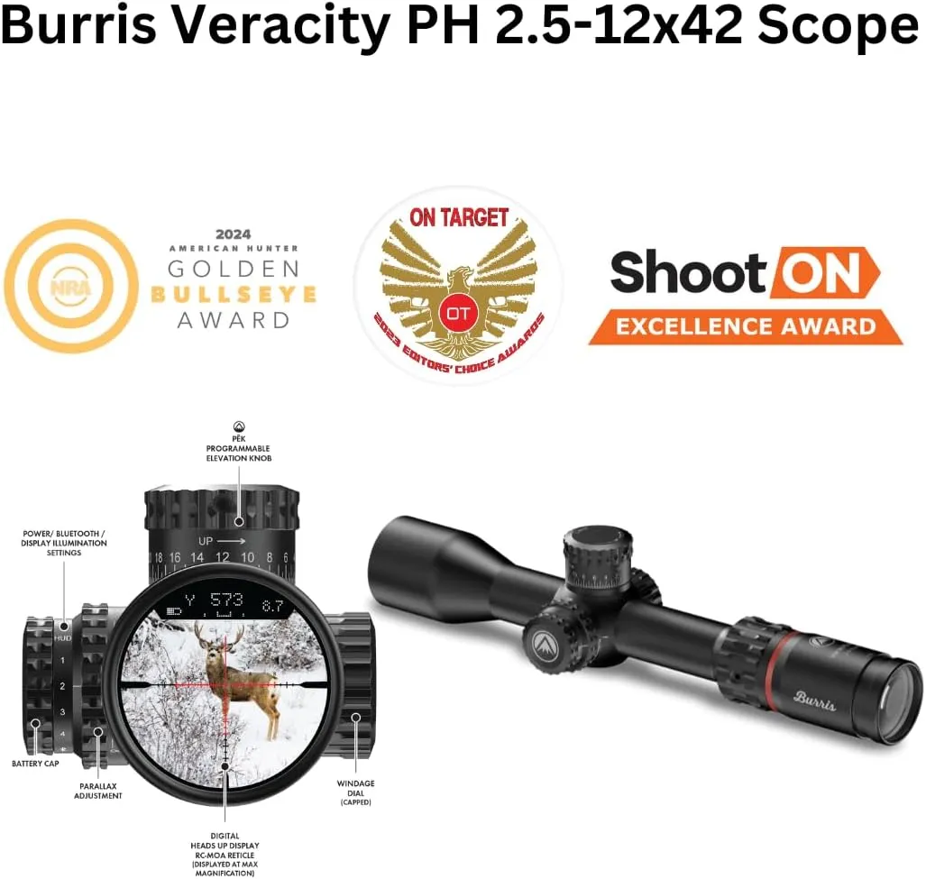 Burris Veracity PH First Focal Plane Riflescope, Illuminated Reticle