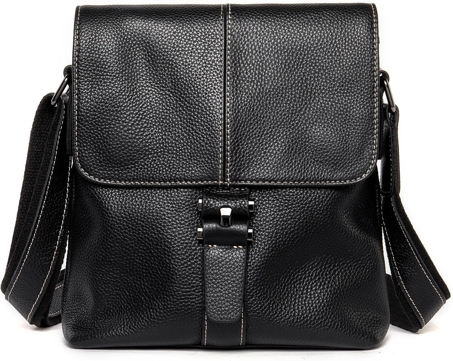 Business Casual Men's First Layer Shoulder Crossbody Bag Retro Clamshell