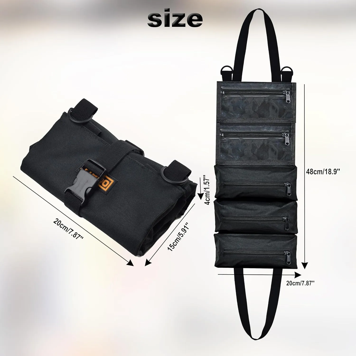 C20 Heavy Duty Portable Foldable Roll Up Tool Bag Organizer, Industrial Multimeter Accessories bag Fits FLUKE, Amprobe, Fieldpiece, Extech, Hioki, SANWA, Klein Tools Test Leads