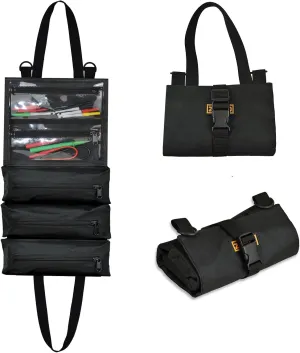 C20 Heavy Duty Portable Foldable Roll Up Tool Bag Organizer, Industrial Multimeter Accessories bag Fits FLUKE, Amprobe, Fieldpiece, Extech, Hioki, SANWA, Klein Tools Test Leads