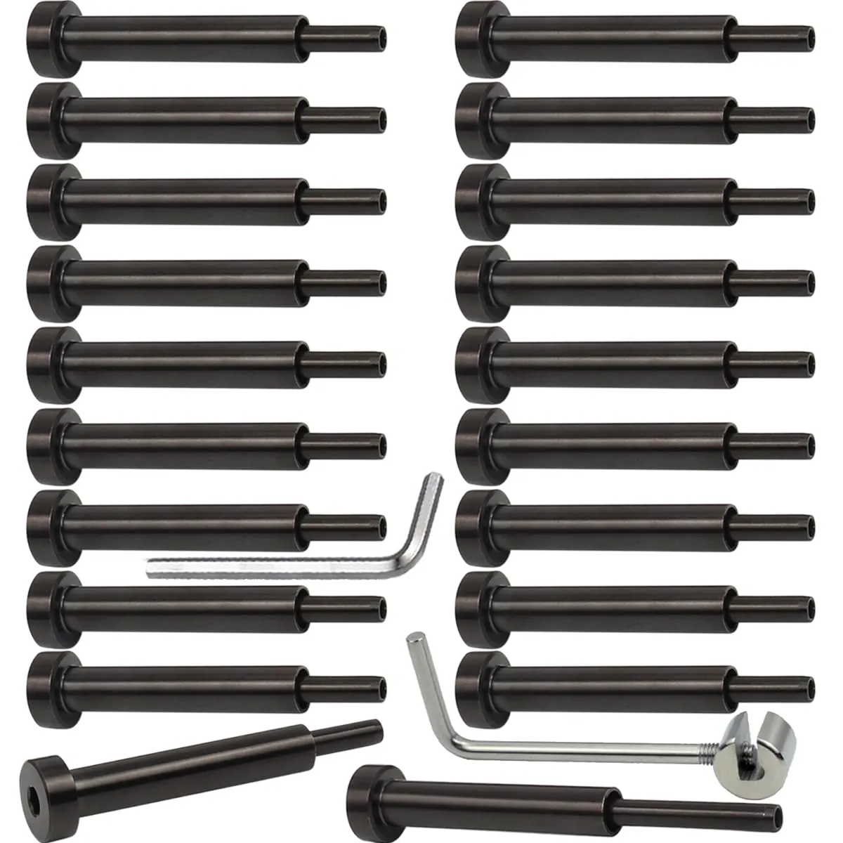 Cable Railing Hardware, Black Invisible Cable Railing Kit/Turnbuckle for Wood & Metal Post for Stair Deck Railing System Fits 1/8 Stainless Steel Cable, T316 Marine Grade, 20 Pcs