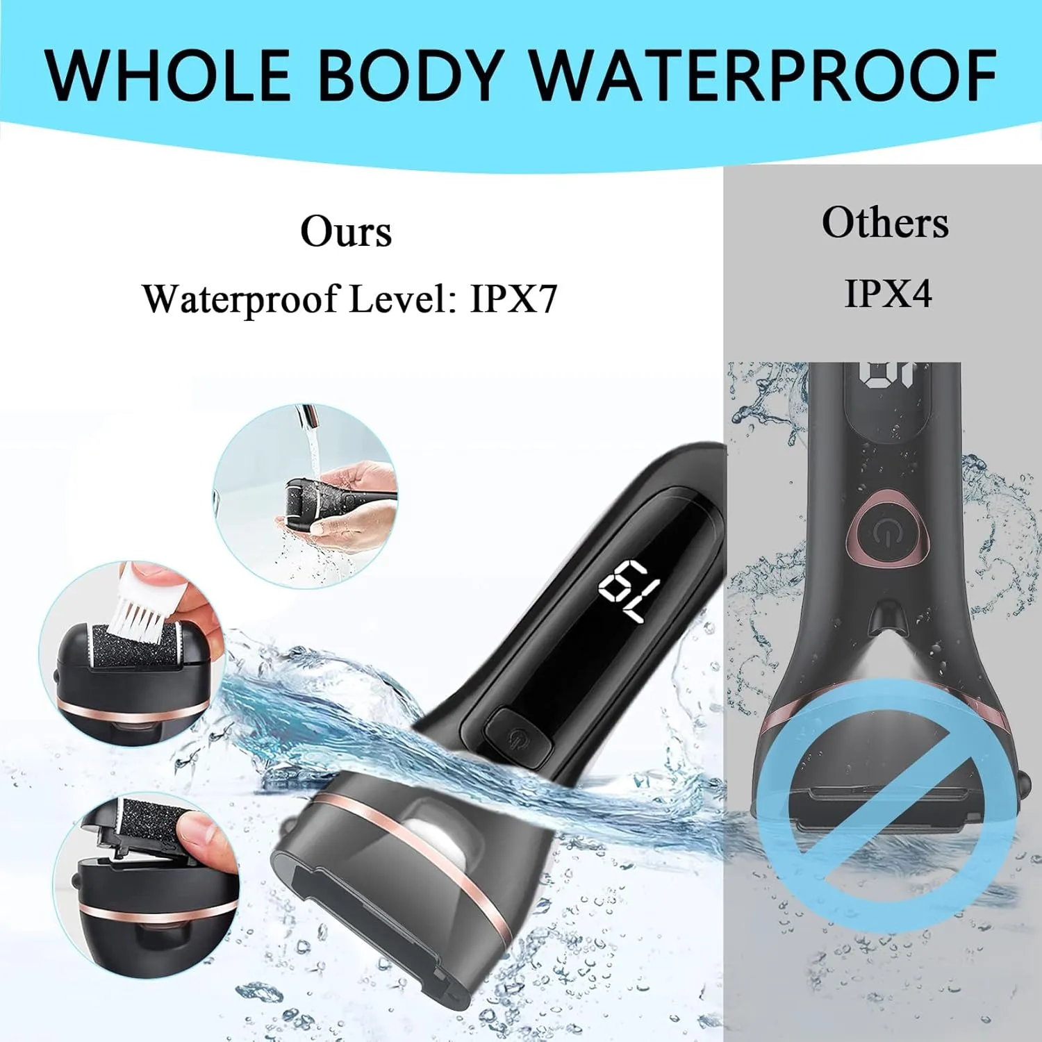 Callus Remover for Feet, 13-in-1 Professional Pedicure Tools Foot Care Kit, Foot Scrubber Electric Feet File Pedi for Hard Cracked Dry Dead Skin, 3 Rollers, 2 Speed, Battery Display (Black)