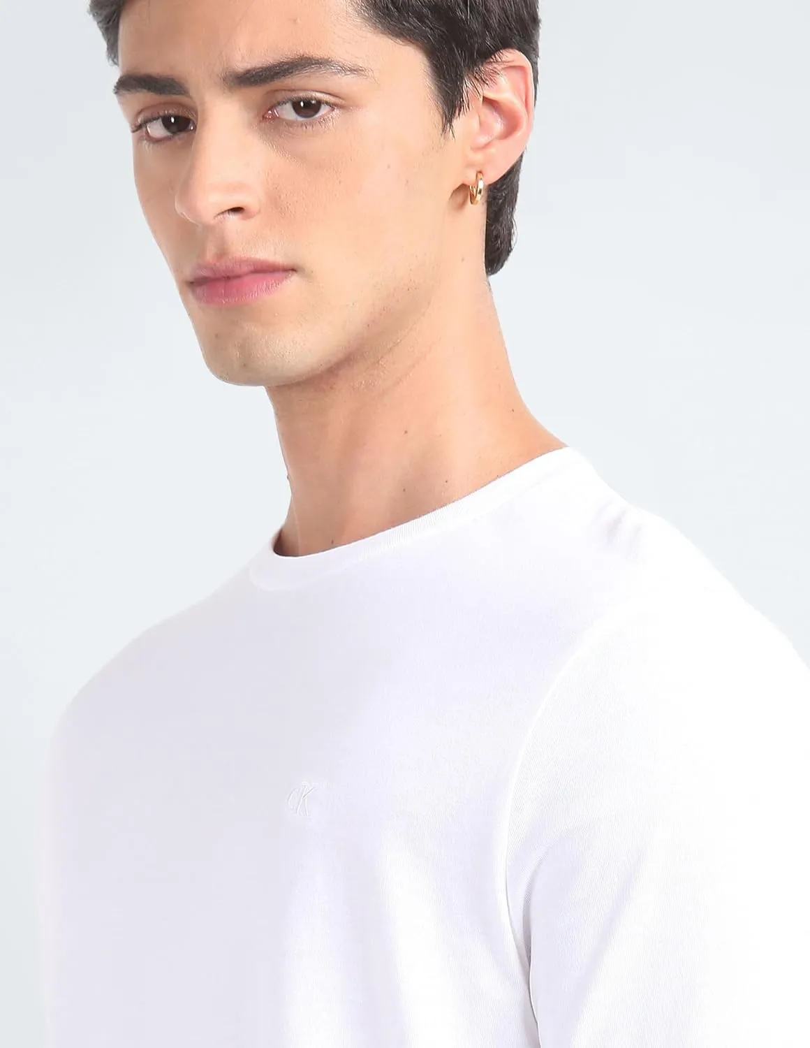 Calvin Klein Men's Smooth Cotton Solid Crewneck T-Shirt