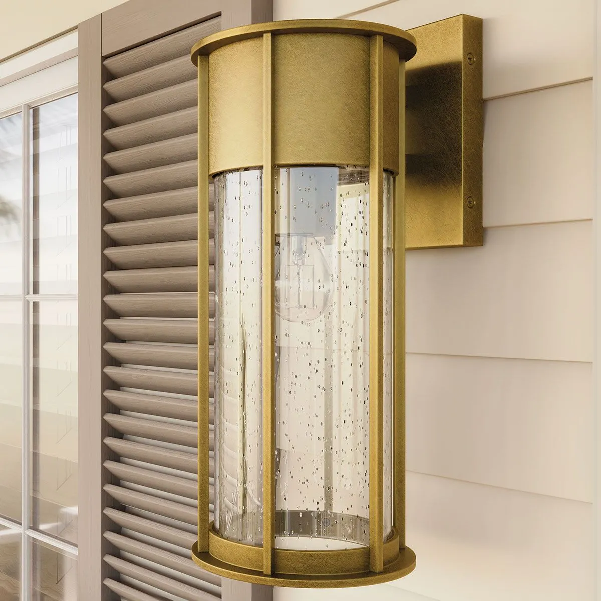 Camillo 1lt Medium Wall Lantern | Painted Natural Brass
