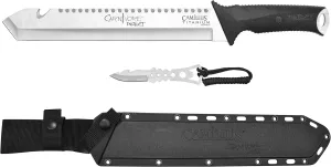 CAMILLUS CARNIVORE Inject 18" Durable 420 Stainless Steel Titanium Bonded Hunting Hiking Camping Survival Machete with Molded Sheath & Removable Trimming Knife