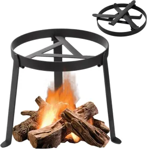Campfire Cooking Equipment, Folable Campfire Tripod Iron Portable Fireplace Heater, Heavy Duty Outdoor Fire Pit Stand for Cooking Dutch Oven, Lodge, Firepit.