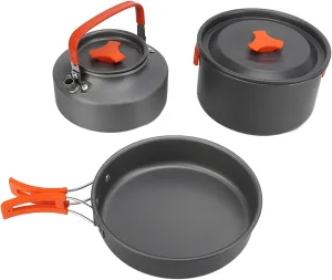 Camping Cooking Set Backpacking Cookware Camping Cooking Kit Outdoor Cooking Gear Tea Kettle Storage Bag Travel Cooking Set Hiking Frying Pan Kit