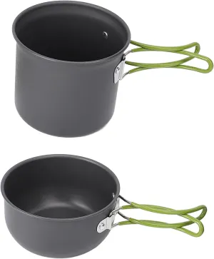 Camping Cookware Set Portable Lightweight Pot Spoon Fork Kit for Outdoor Picnics