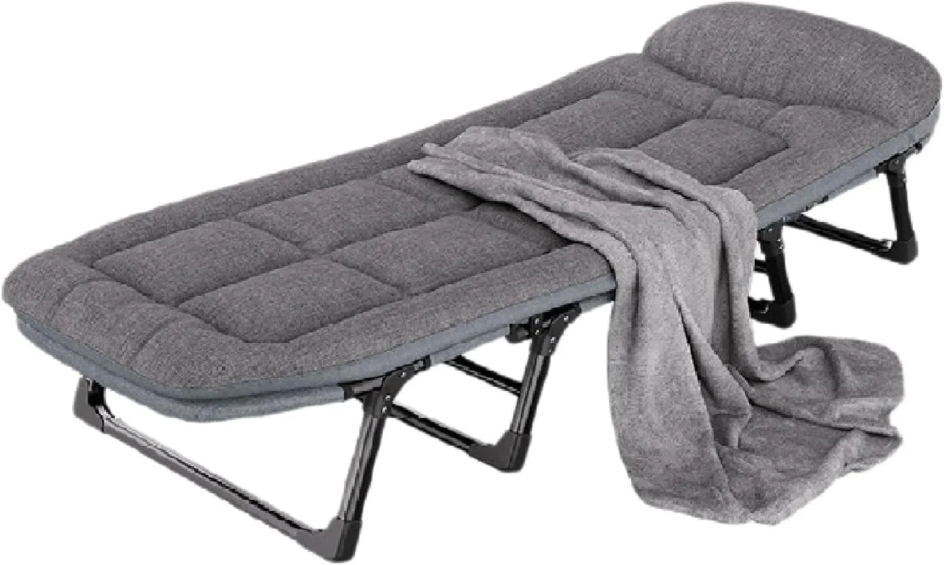 Camping Cots for Adults Queen Size 8-Leg Support, High-Resilience Cotton Filling, Multi-Function Foldable Bed with Storage Bag, Non-Slip Feet, Perfect for Office Nap or Outdoor