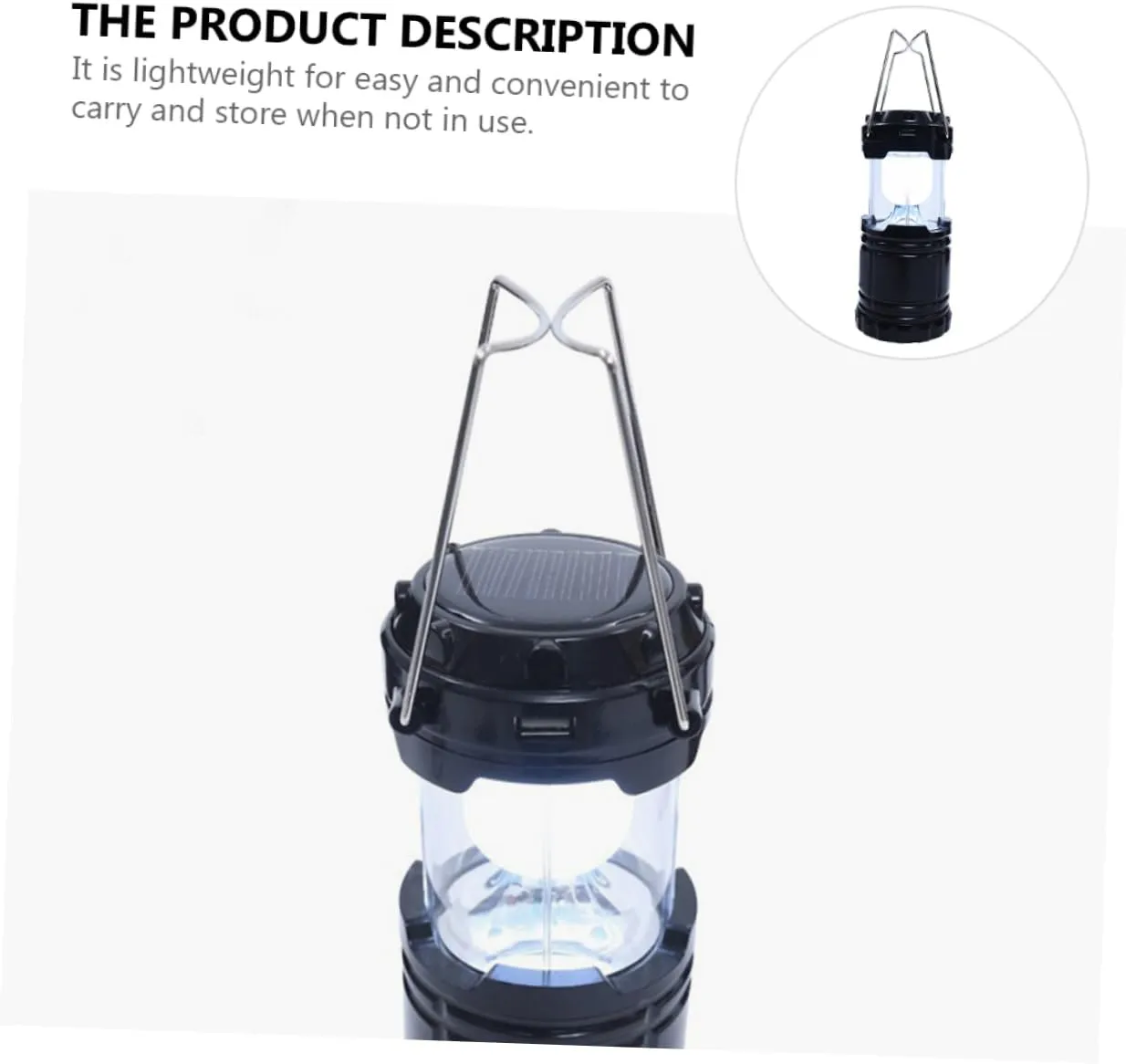 Camping Electric Lantern Solar Lights for Tent Lightweight Outdoor Lighting