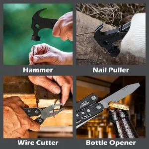 Camping Essentials Sparking Utility Axe Camping Gear 14 in 1 Multi-Tool Knife Hammer Saw Bottle Opener Screwdriver Gift for Men for Outdoor, Camping, Hiking, Survival