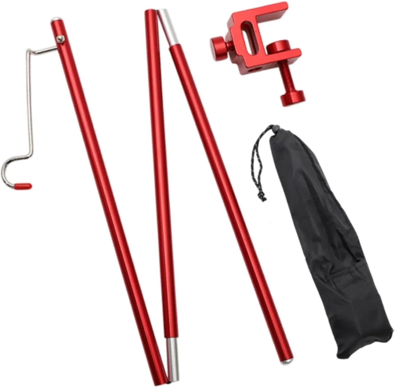 Camping Folding Lamp Pole Folding Table Light Stand, Aluminum Alloy Free Standing Camping Lantern Stand Lamp Stand for Travel